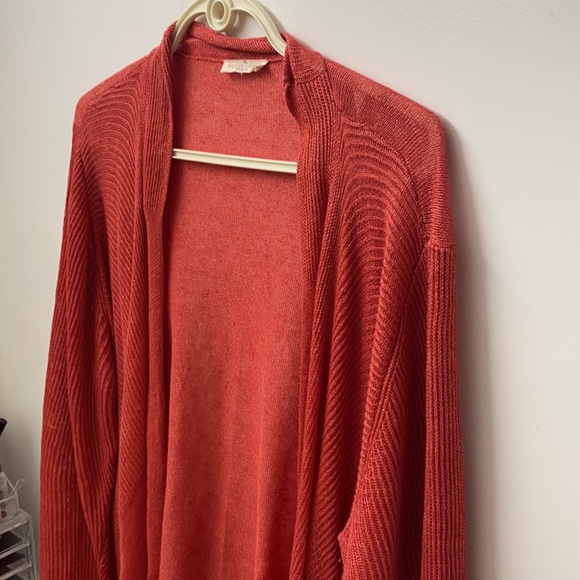 100% linen Eileen Fisher front open Cardigan - Picture 2 of 13